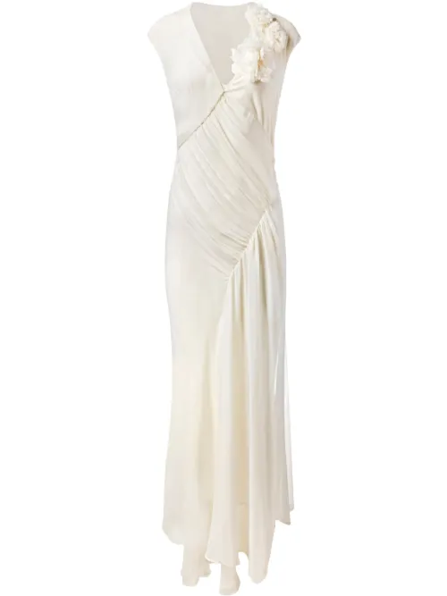 Robe en chiffon à design drapé - Alejandra Alonso Rojas - Modalova