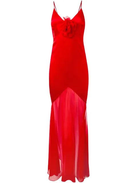 Alejandra Alonso Rojas floral-appliqué chiffon dress