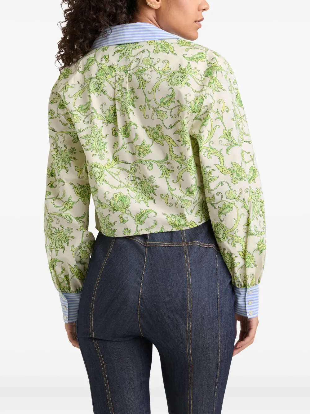 Cinq A Sept Blouse met bloemenprint en gestrikt detail Groen