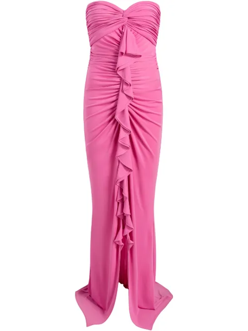 Robe-bustier longue à fronces - Cinq A Sept - Modalova