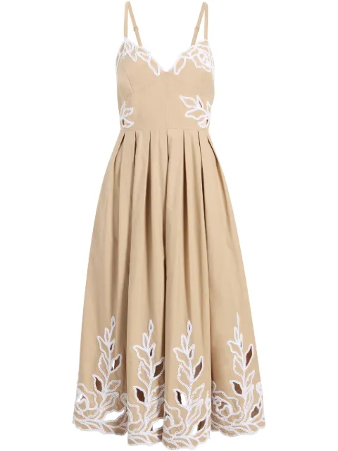 Cinq A Sept vestido acampanado bordado