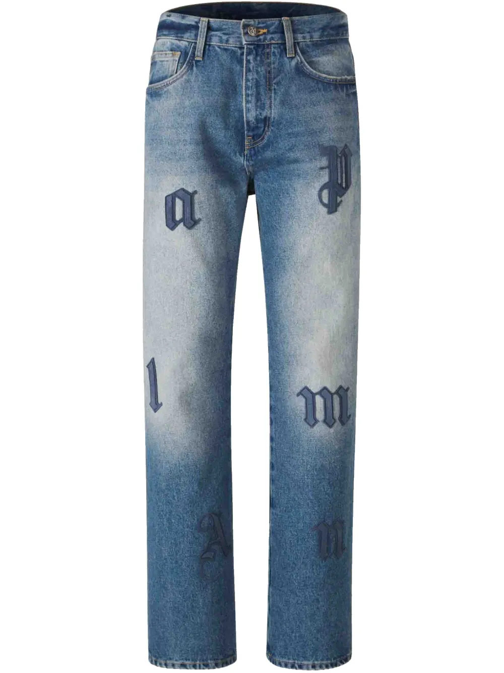 Palm Angels Jeans met logo-applicatie Blauw