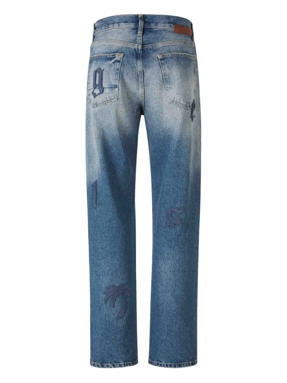 Palm Angels logo-appliqué jeans - Blauw