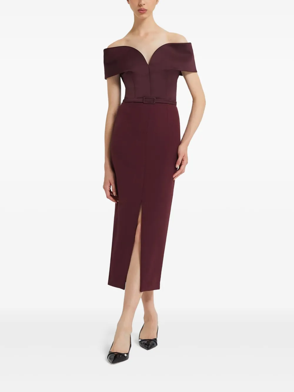 Safiyaa belted dress - Rood