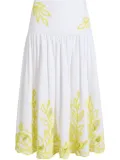 Cinq A Sept Trailing Peonies Tilda skirt - White