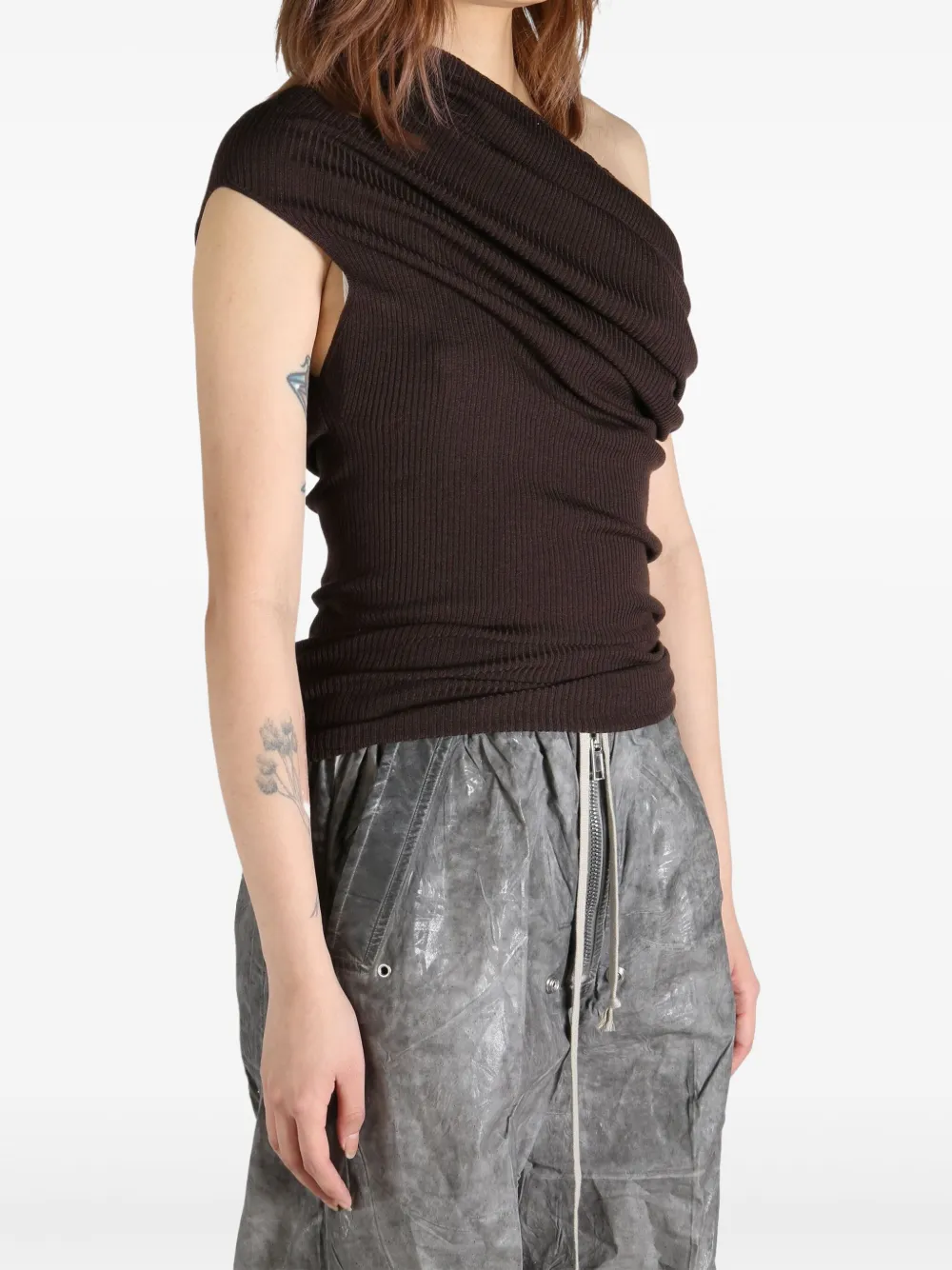 RICK OWENS WOOL ASYMMETRIC TOP