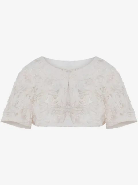 Unreal Fur rose-appliqué jacket