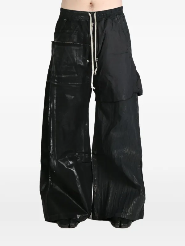 Rick Owens ブラック ロングパンツ 作業風 Rick Owens 黒の作業用ロングパンツ