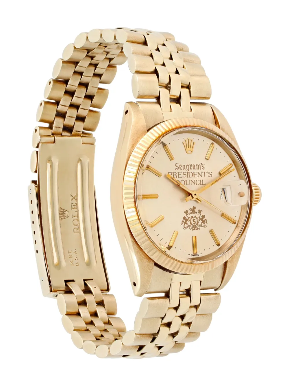 Pre-owned Rolex X Seagram's Date 34mm In Gold