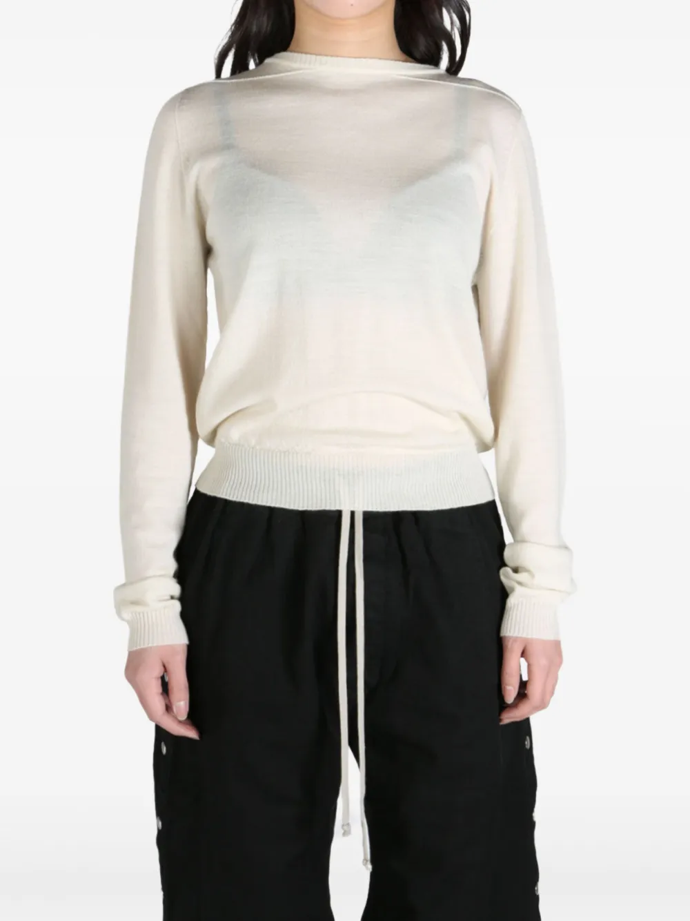 Rick Owens Biker Level sweater Wit