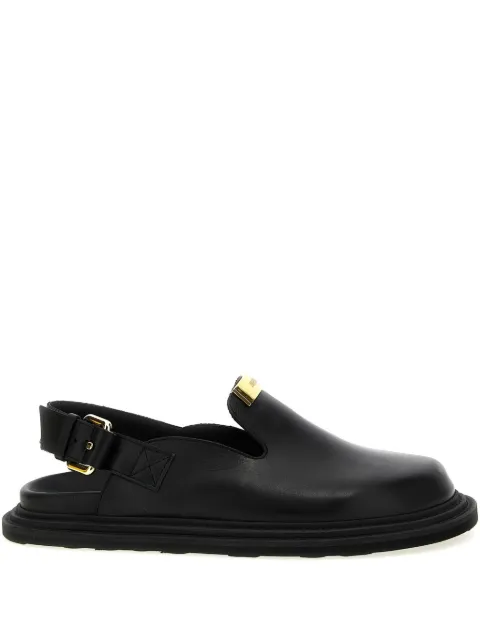 Moschino logo-plaque leather sandals