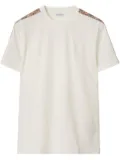 Burberry checkered-trim cotton T-shirt - White