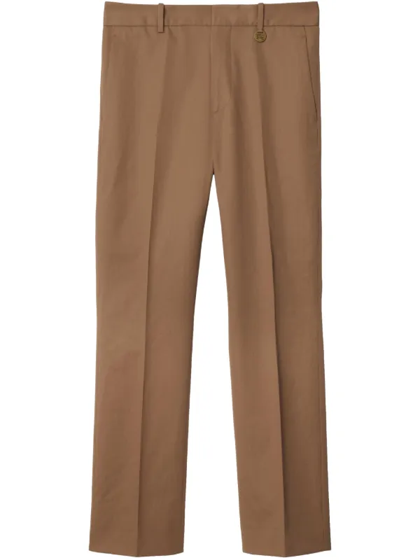 Burberry Gabardine Trousers in Brown
