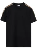 Burberry checkered-trim cotton T-shirt - Black