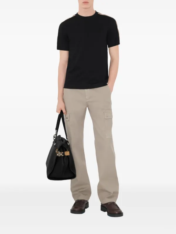 Burberry チェックトリム Tシャツ | ブラック | FARFETCH JP
