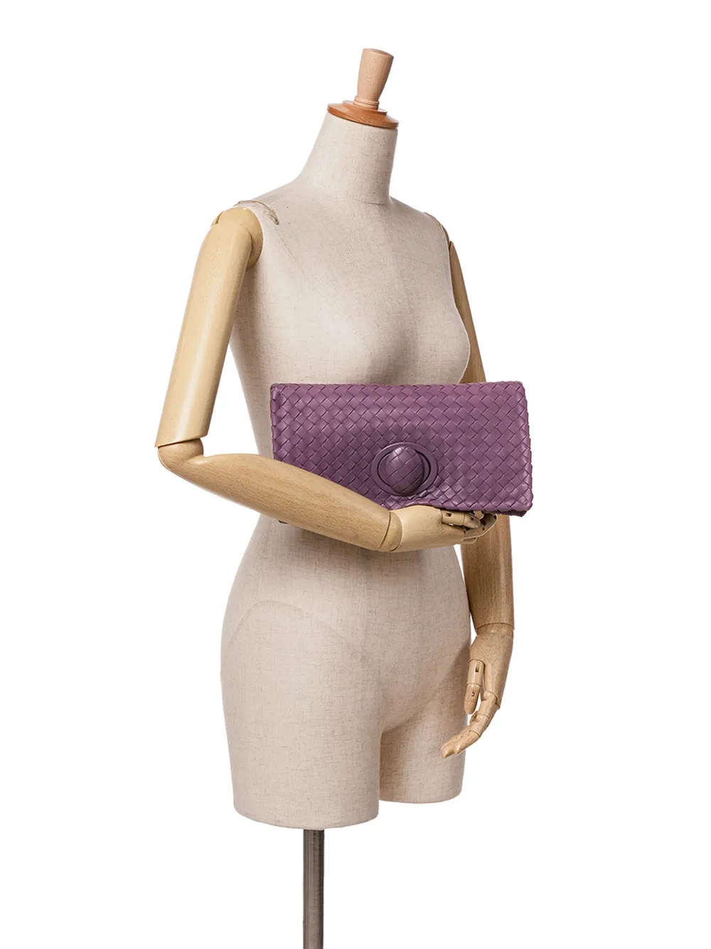 Bottega Veneta Pre-Owned 2012-2024 Nappa Intrecciato Fold Over Turn Lock clutch bag - Paars