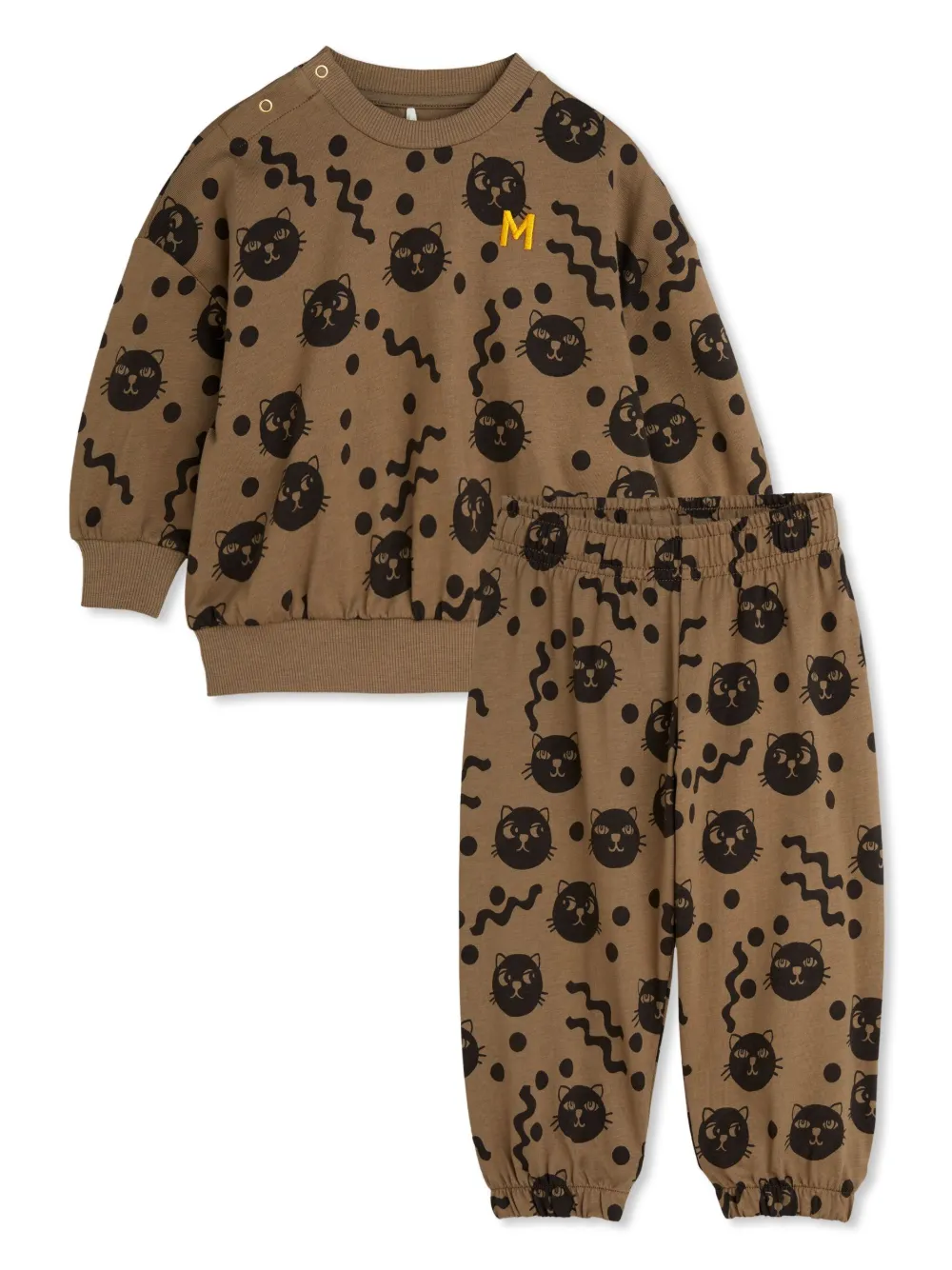 Mini Rodini Squiggly Cats trainingspak Bruin