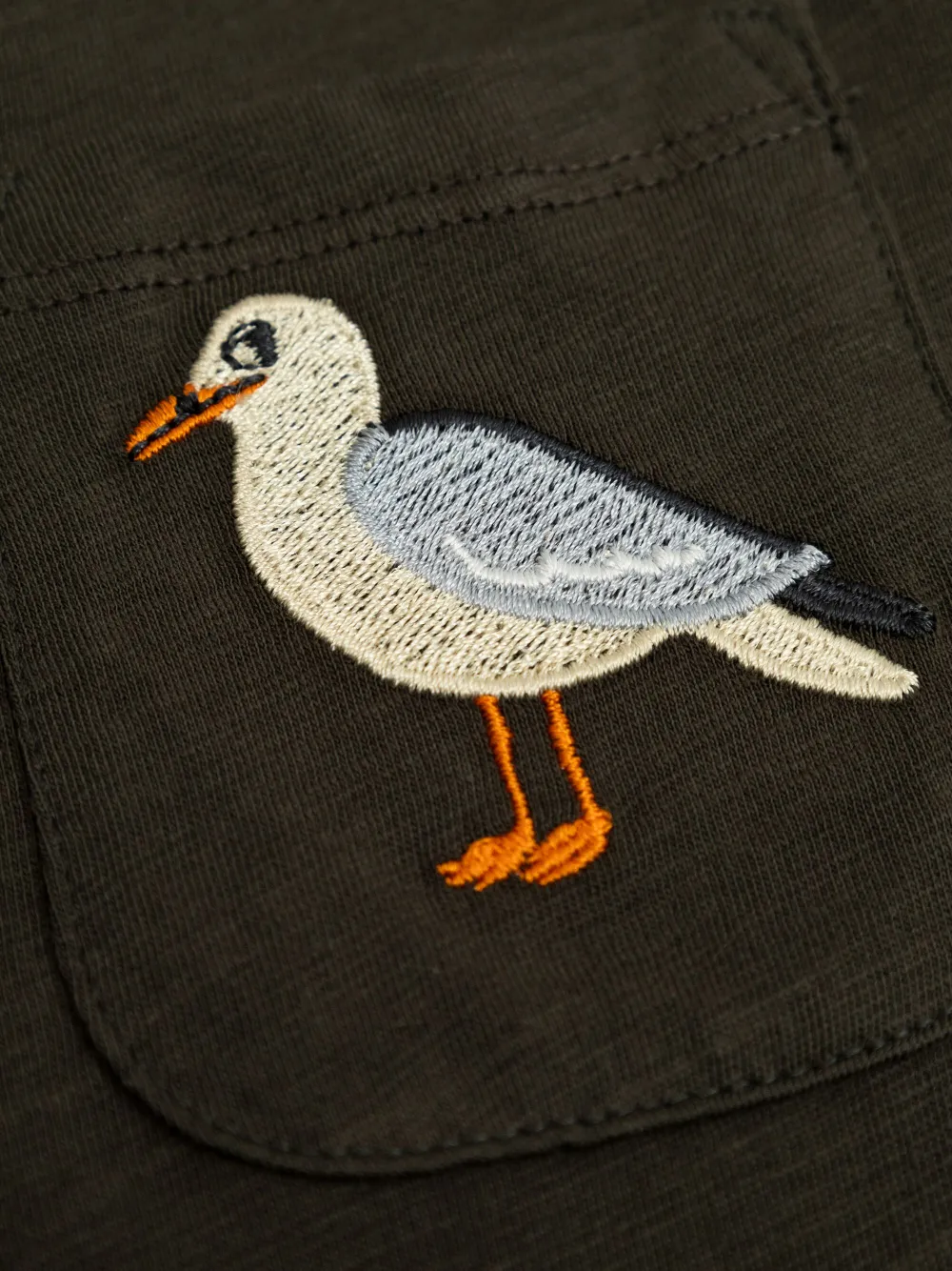 Mini Rodini T-shirt met geborduurde zeemeeuw Zwart
