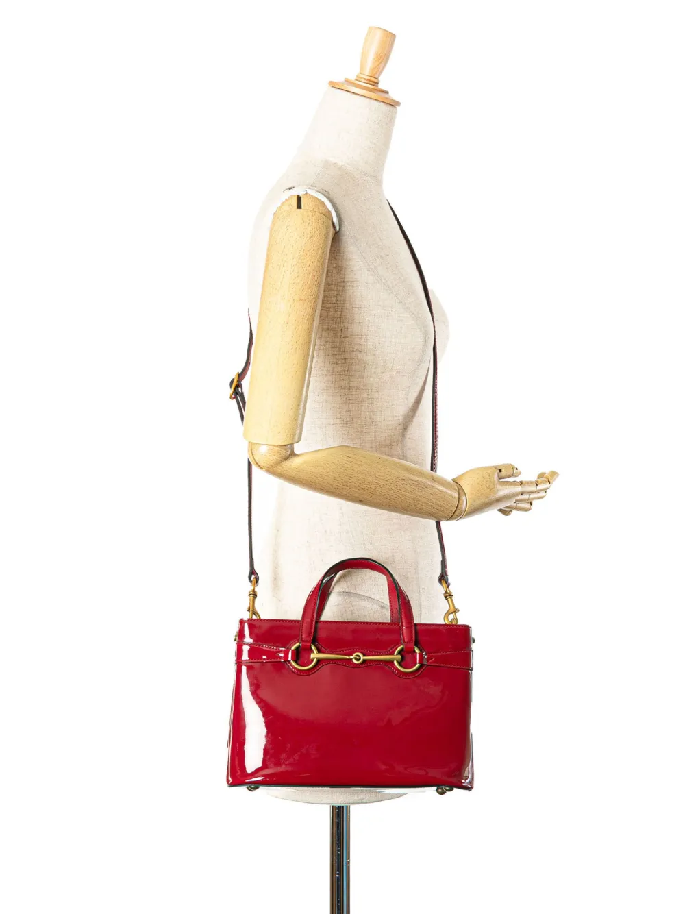 Gucci Pre-Owned 2000-2015 Patent Bright Bit satchel - Rood