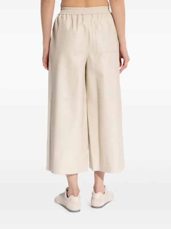 LOEWE クロップド レザーパンツ | ニュートラル | FARFETCH JP