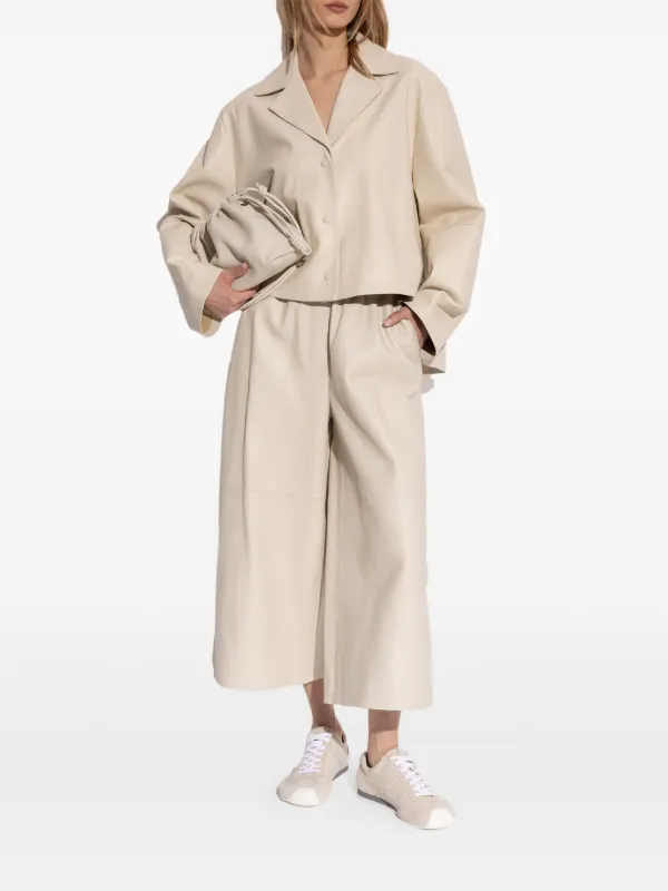 LOEWE クロップド レザーパンツ | ニュートラル | FARFETCH JP