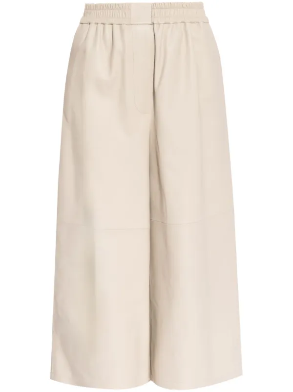 【Loewe】レザークロップドパンツ LOEWE】レザー クロップド パンツ ブラック