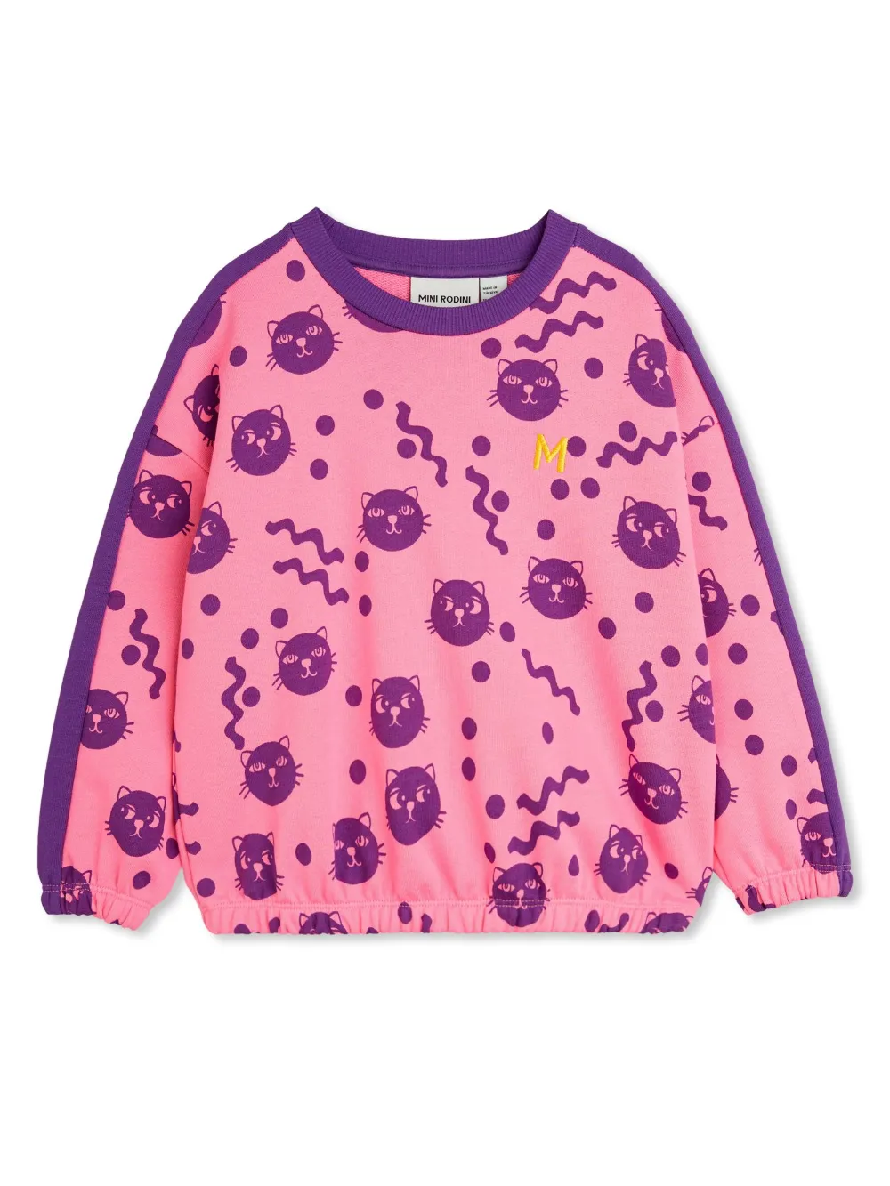 Mini Rodini sudadera Squiggly Cats | rosado | Image 1