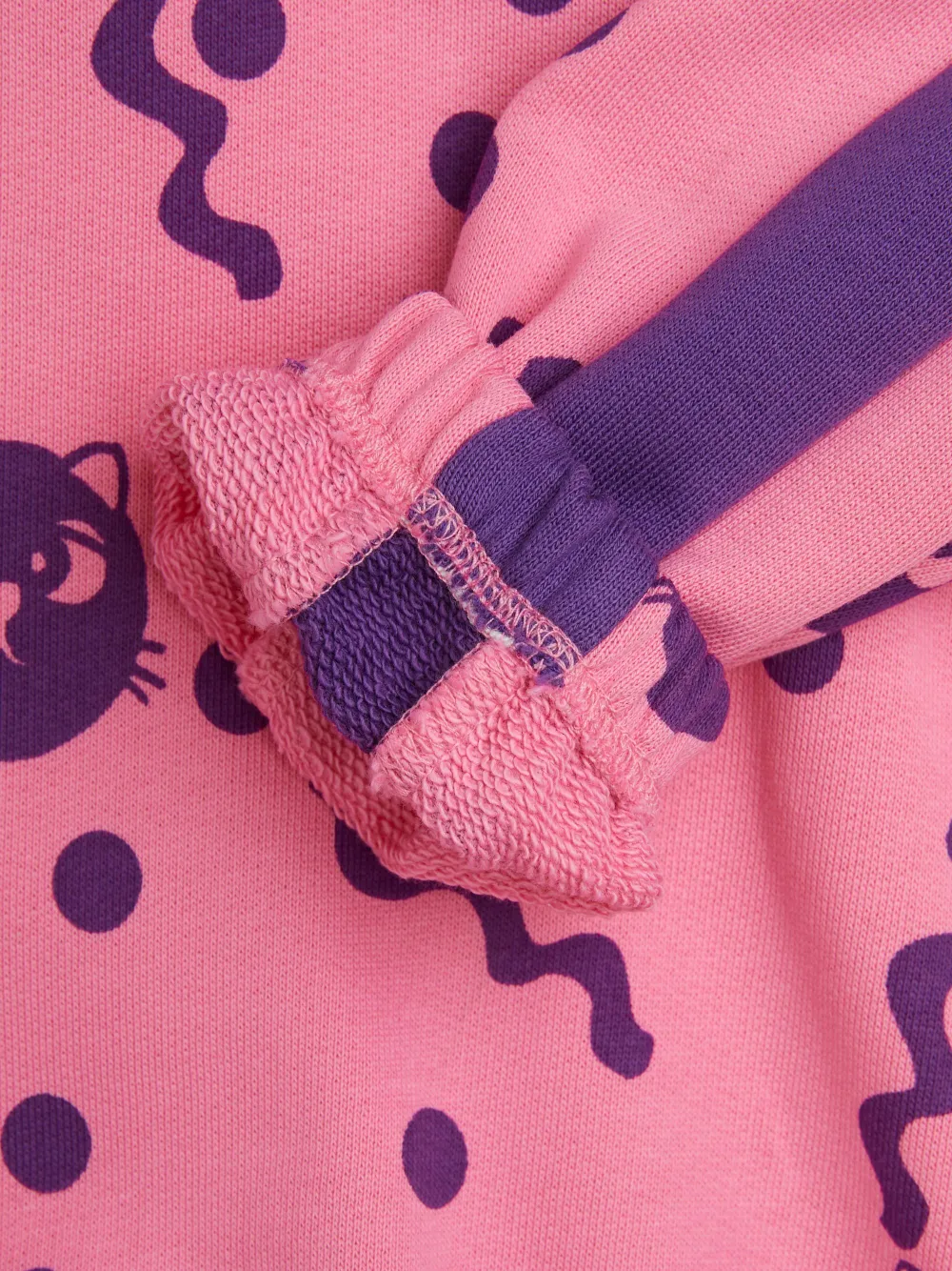 Mini Rodini Squiggly Cats sweater Roze