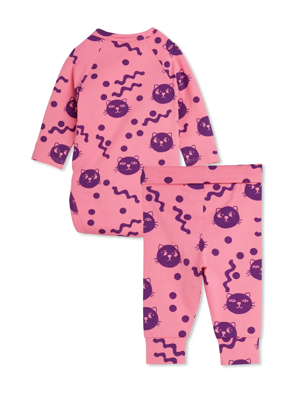 Mini Rodini Squiggly Cats broek set - Roze