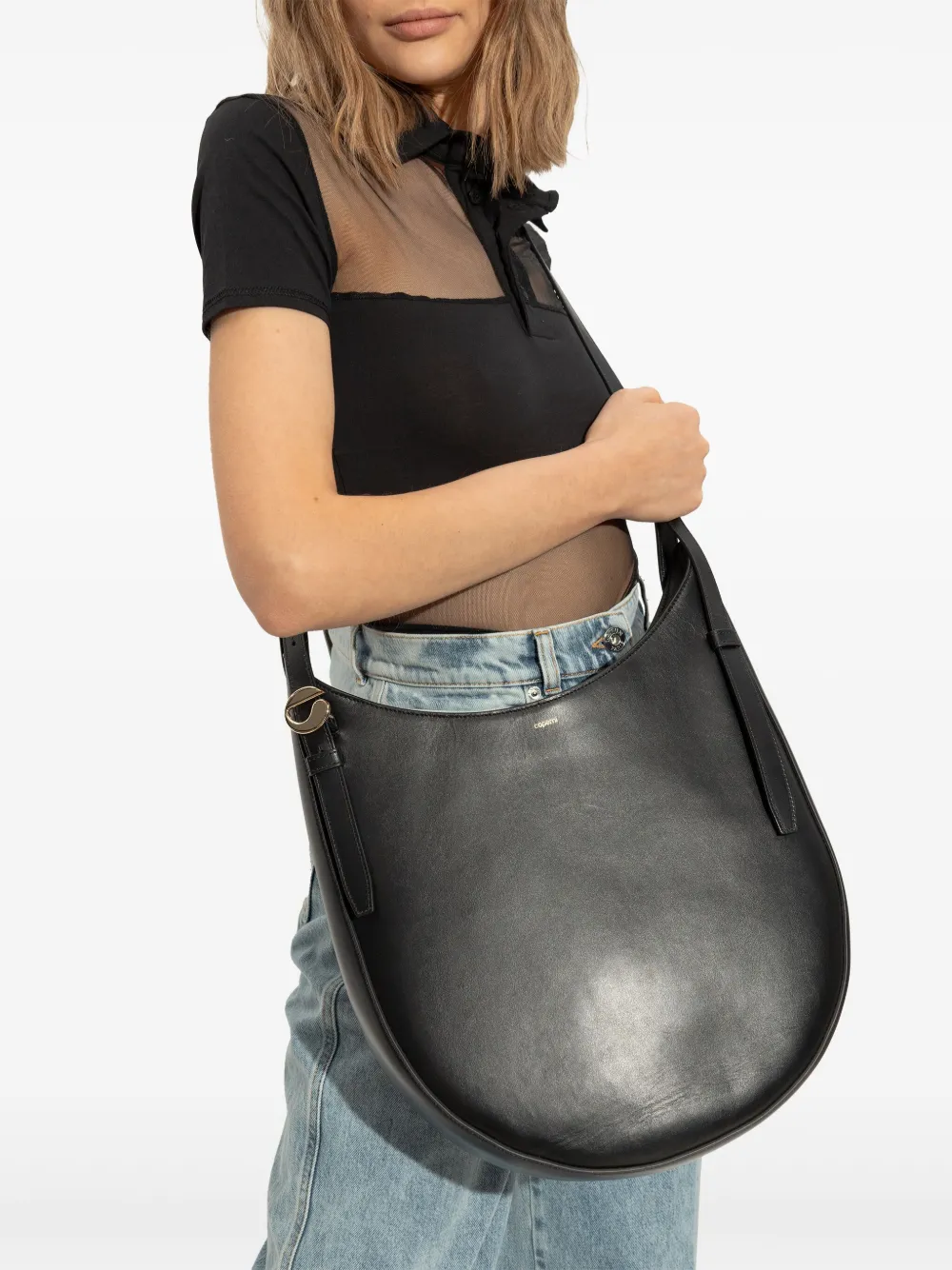 Coperni leather shoulder bag - Zwart