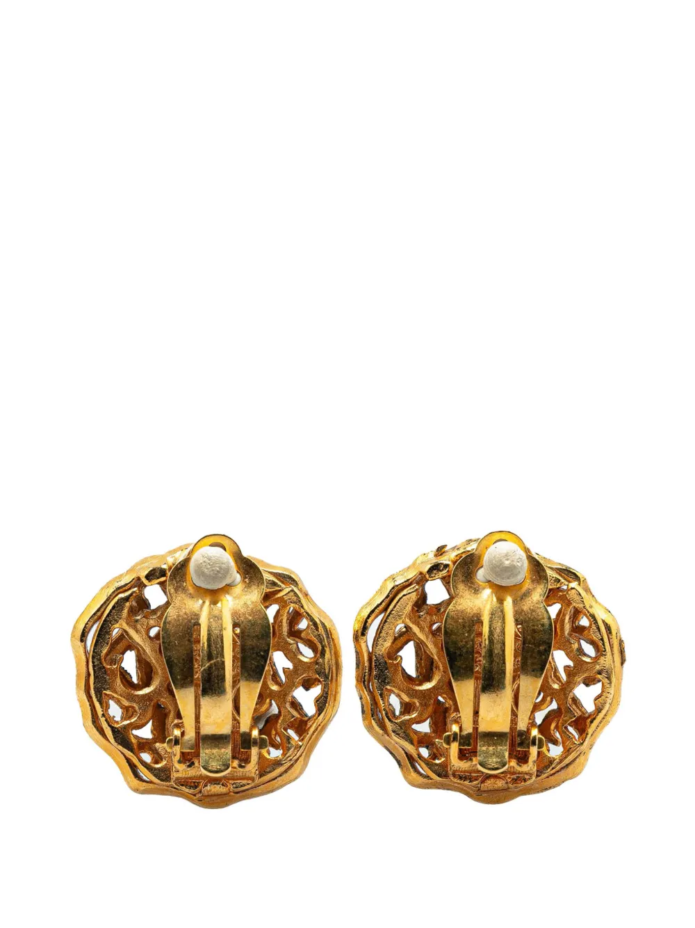 CHANEL Pre-Owned 1980-1990 Gold Plated CC Clip On Earrings costume earrings - Goud