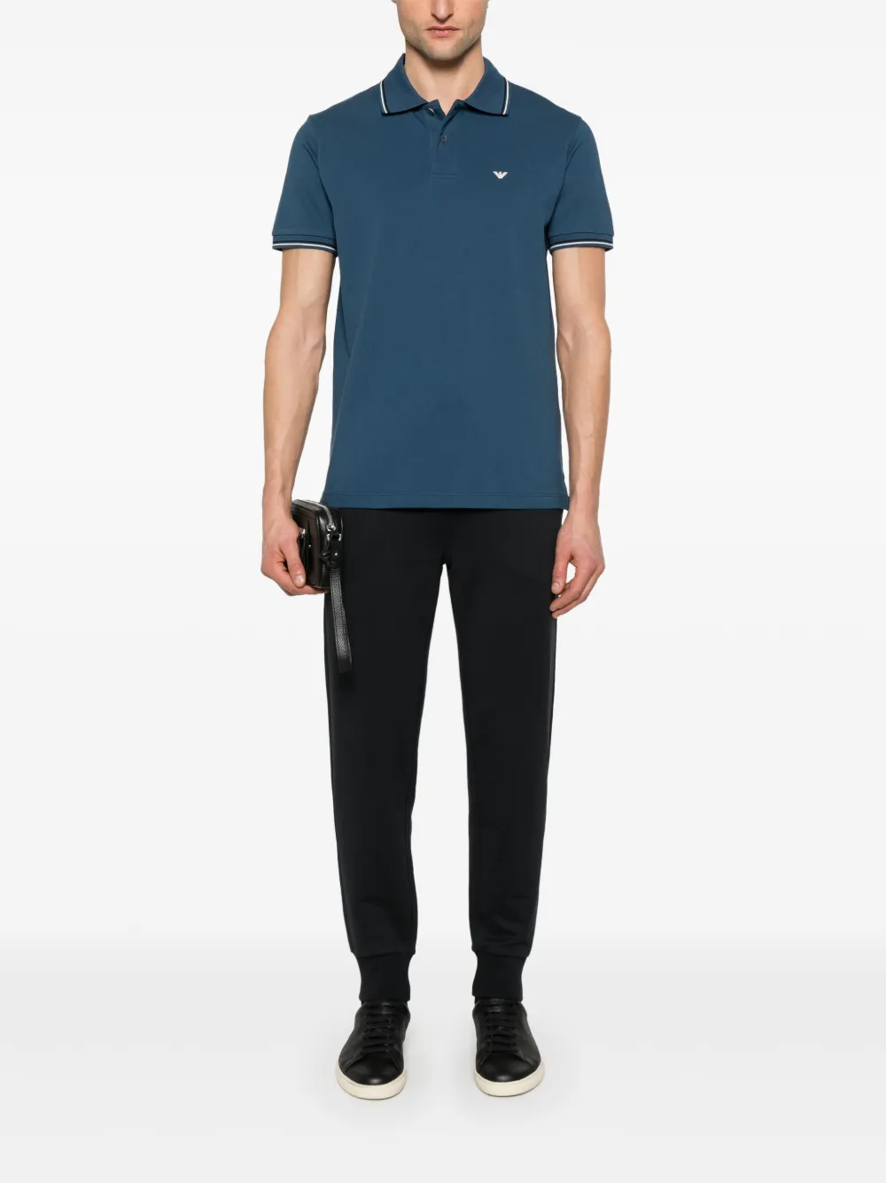 Emporio Armani Poloshirt met logoprint - Blauw