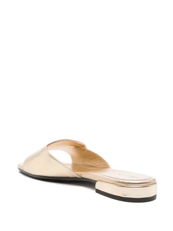 ◆正規品・新品◆Jimmy Choo Dina Logo Plaque Slides Jimmy Choo Dina Linen Flat Slide Style | Neiman Marcus