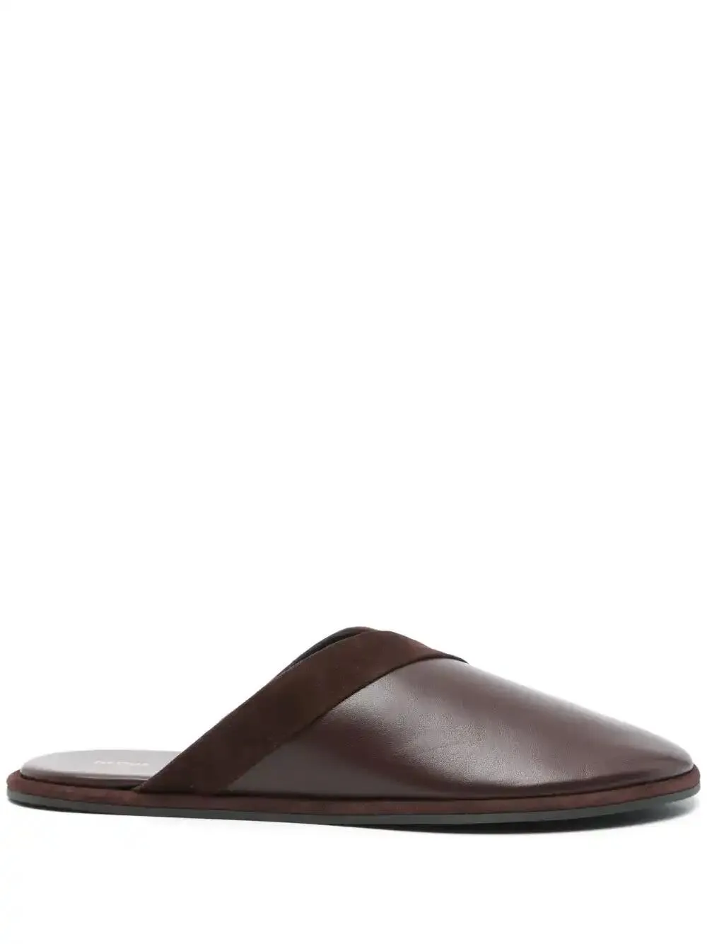 Neous Leather Atik Slides In Brown