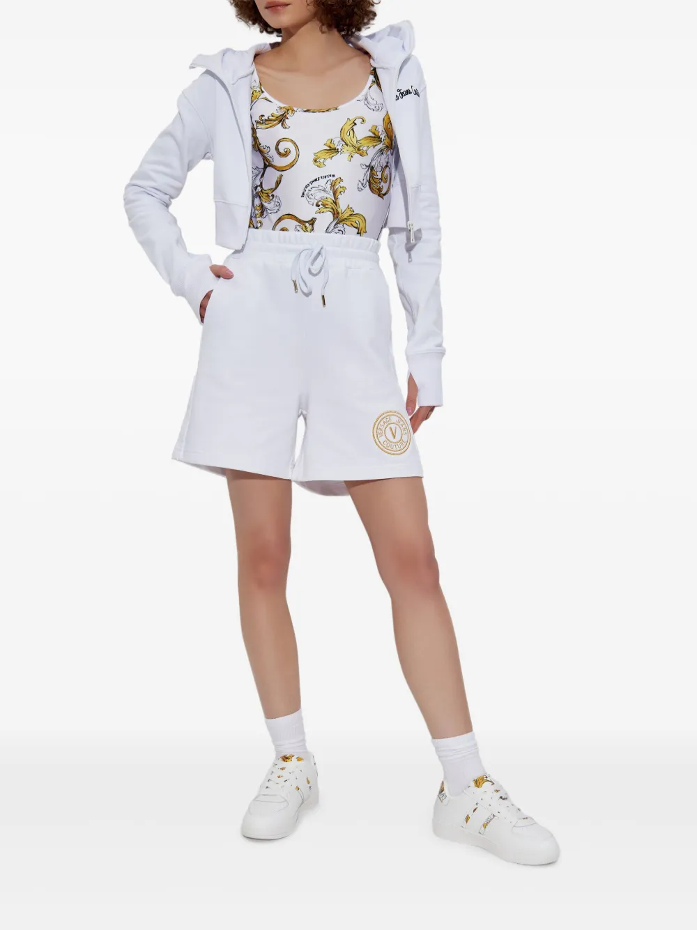 Versace Jeans Couture Cropped hoodie - Wit