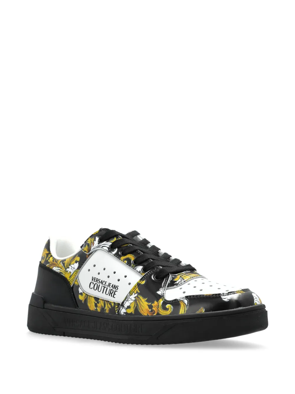 Versace Jeans Couture Sneakers met barokprint - Zwart