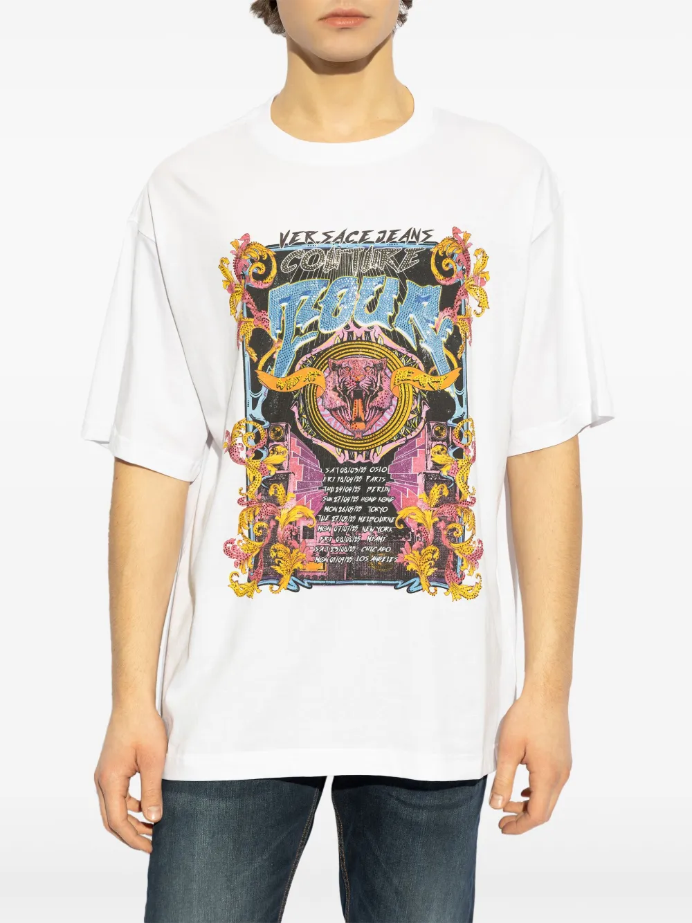 Versace Jeans Couture T-shirt met print Wit