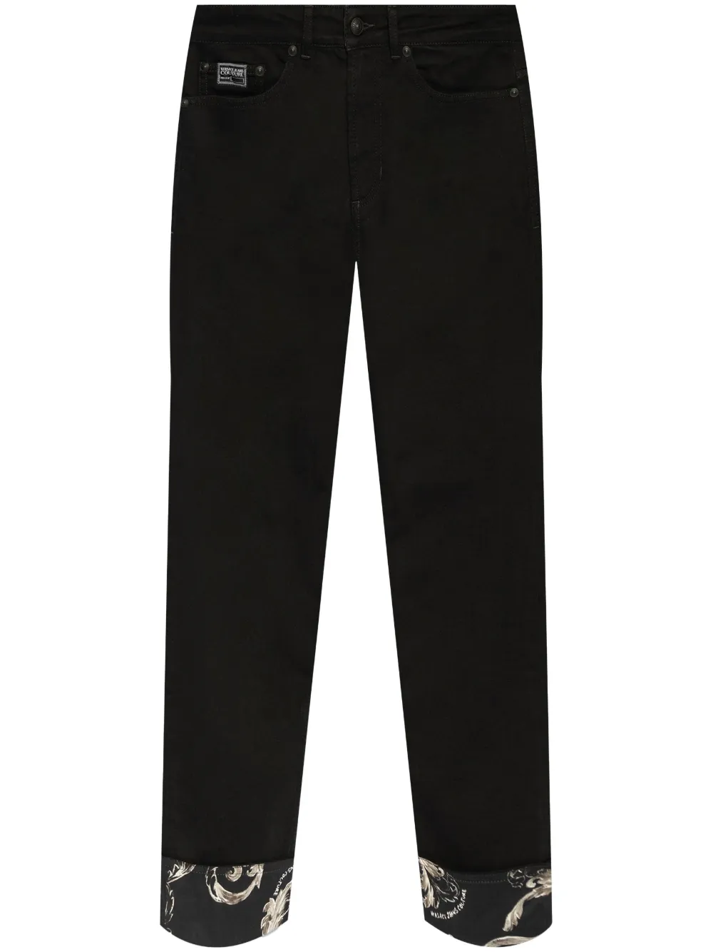 Versace Jeans Couture Jeans met Barocco-print Zwart