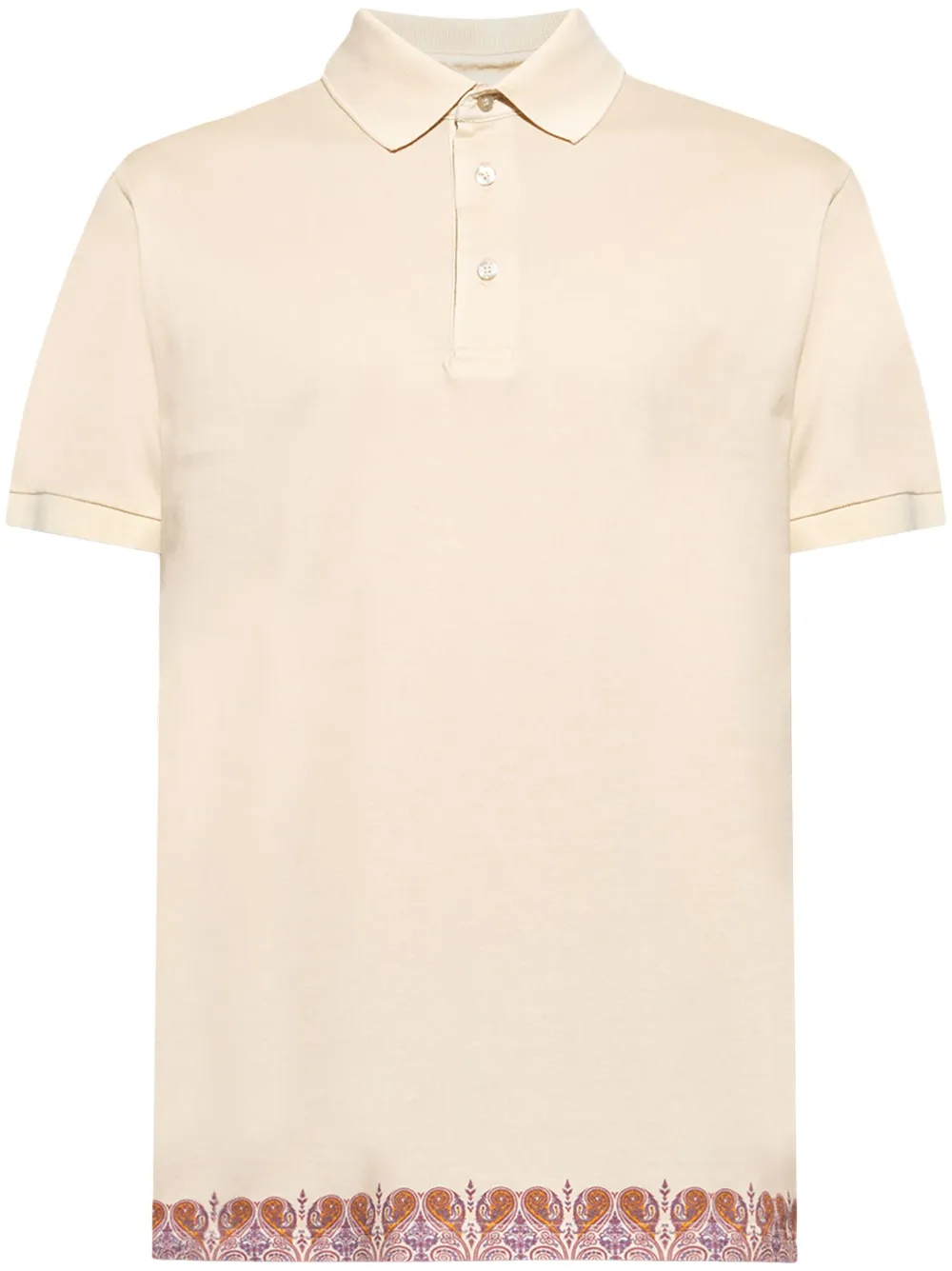 paisley-trim polo shirt