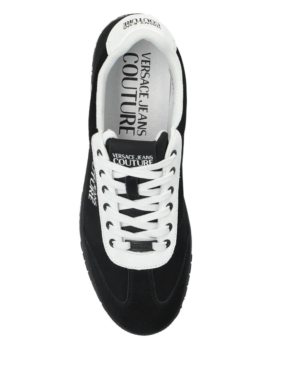 Versace Jeans Couture Black Logo Court 88 Sneakers In Black