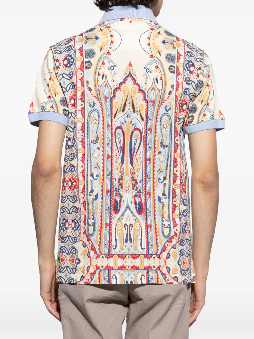 ETRO Poloshirt met paisley-print Blauw