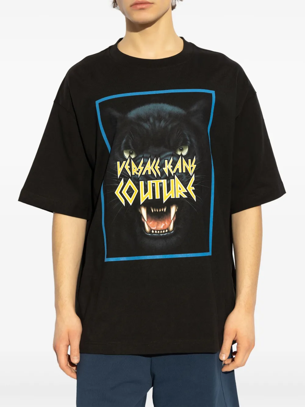 Versace Jeans Couture T-shirt met print Zwart