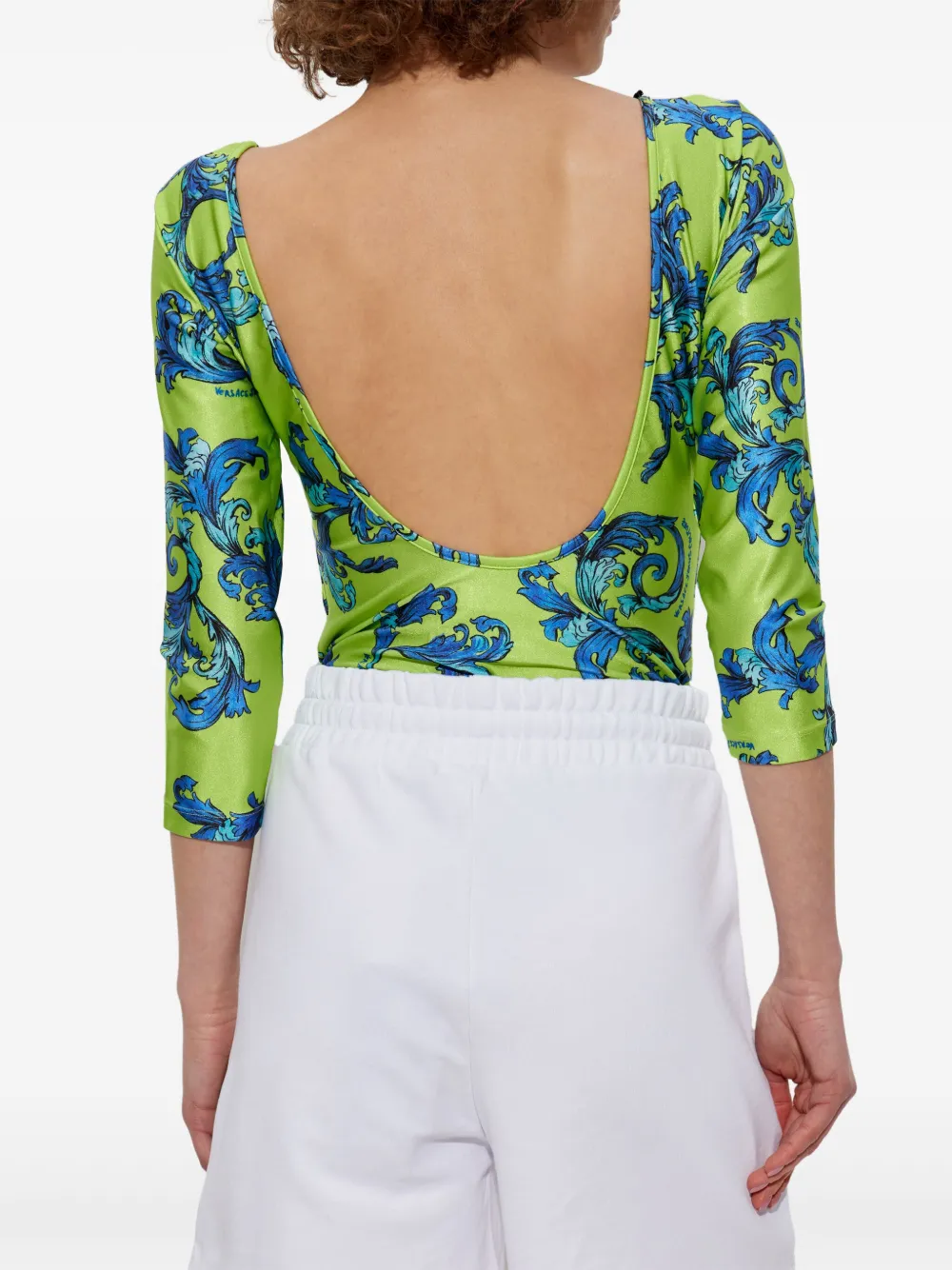 Versace Jeans Couture Body met baroccoprint Groen