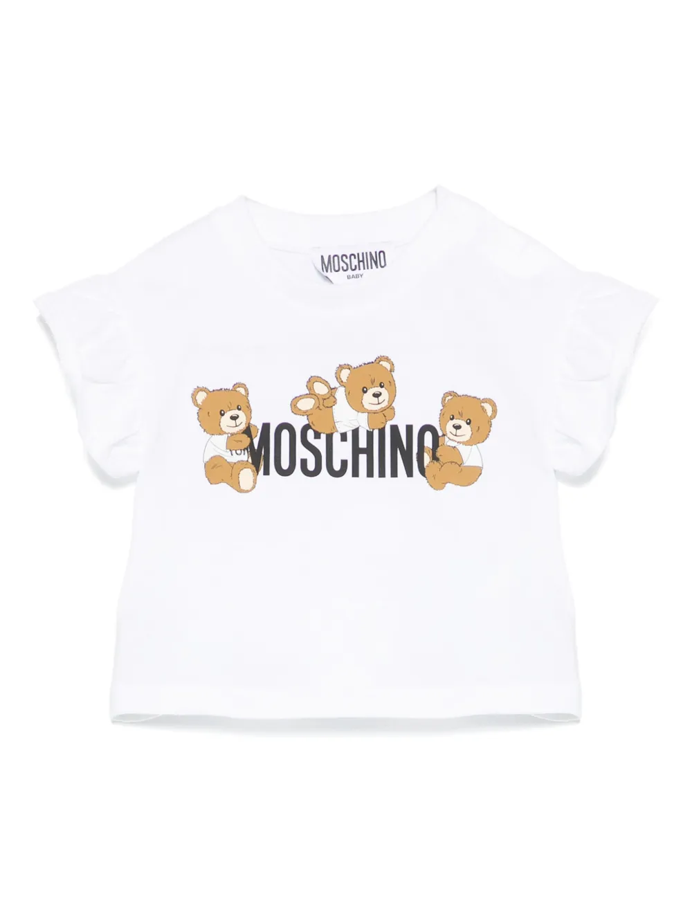 Moschino Kids T-shirt met teddybeerprint Wit