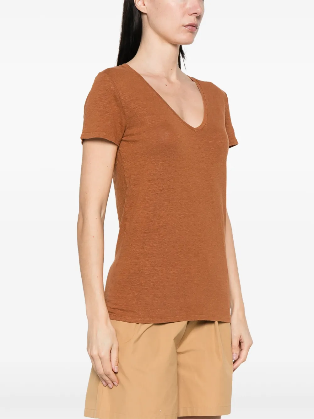 Majestic Filatures Slub T-shirt Bruin