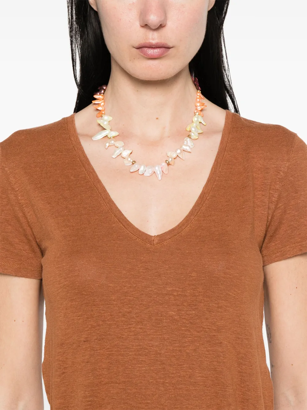 Majestic Filatures Slub T-shirt Bruin