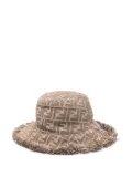 FENDI FF-jacquard bucket hat - Brown