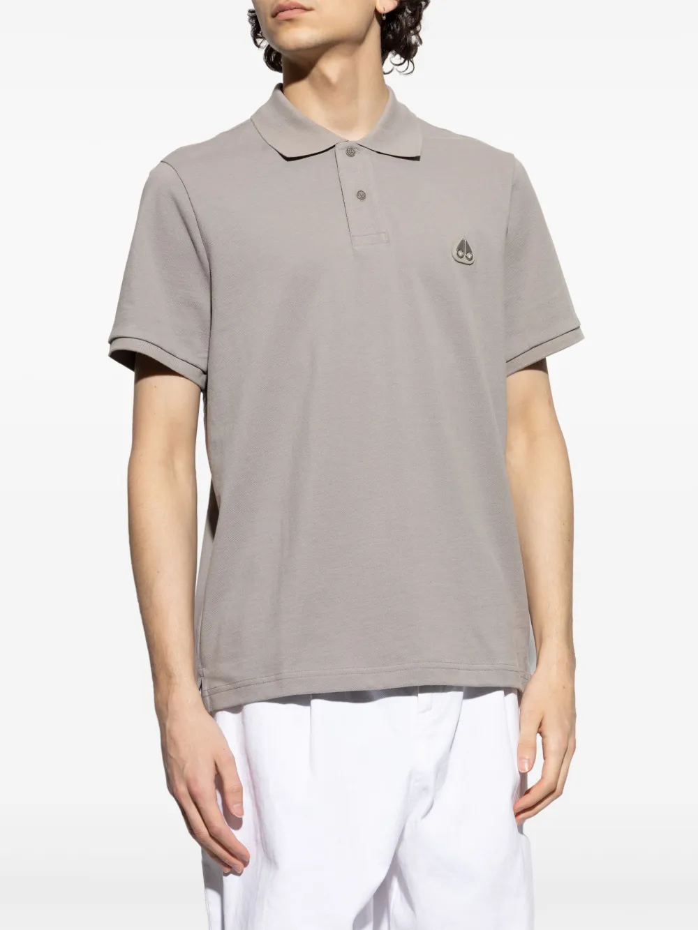 Shop Moose Knuckles Everett Logo-appliqué Polo Shirt In 灰色