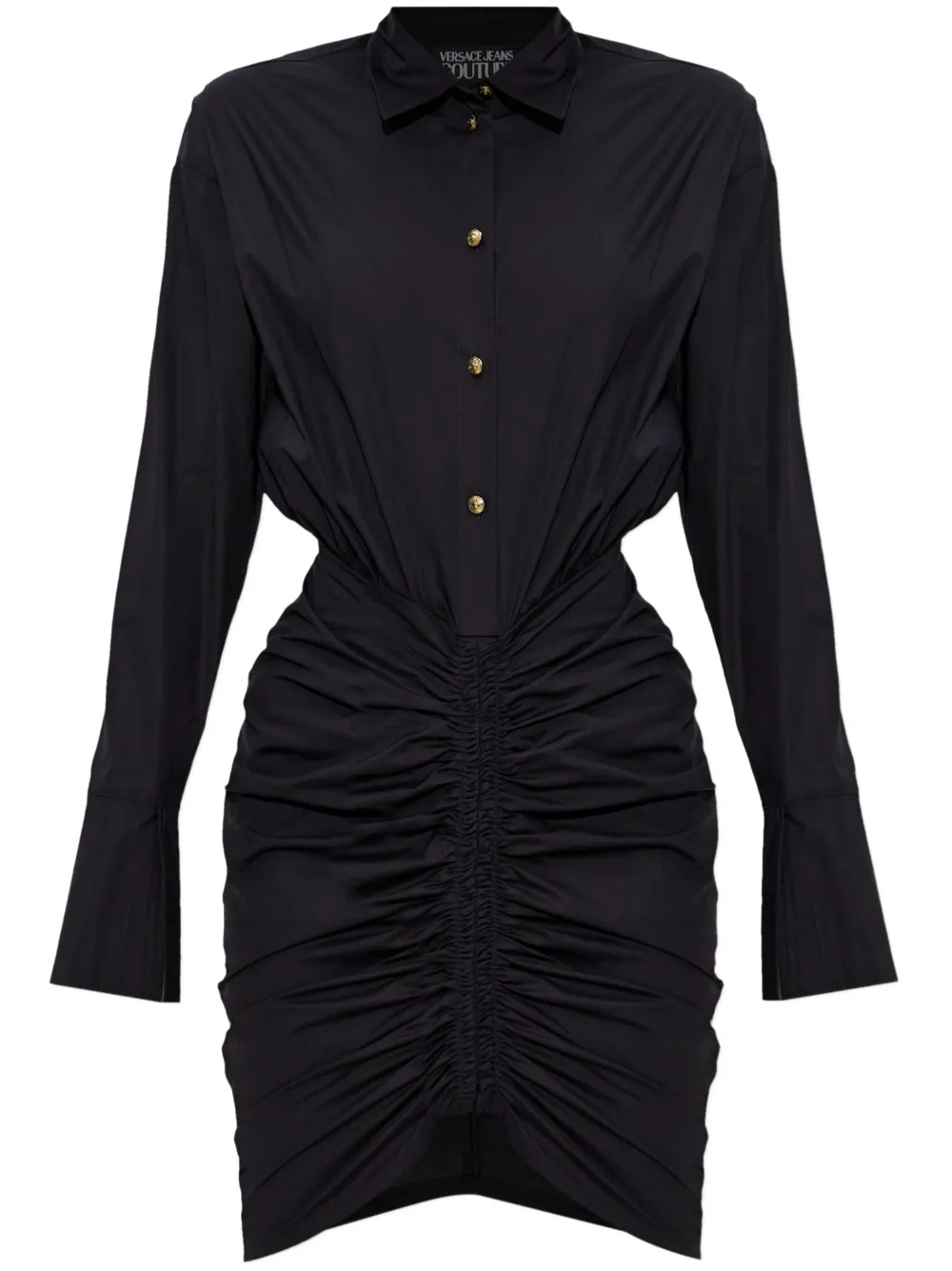 Versace Jeans Couture シャーリング シャツドレス - ブラック Versace Jeans Couture シャーリング シャツドレス - ブラック