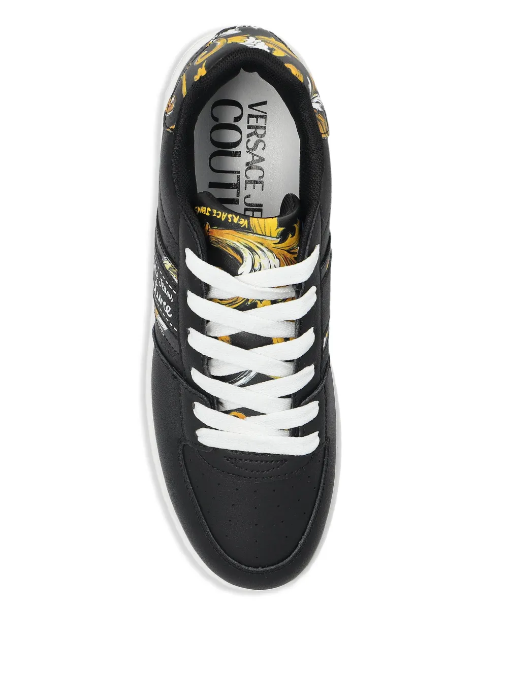 Versace Jeans Couture Sneakers met barokprint Zwart